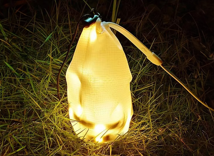 ポータブル USB LED ロープライト 電球色 テント用ランタン 屋外防水タイプ