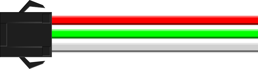 流れるLEDテープ単色の入力線-3線コネクタ（メス）