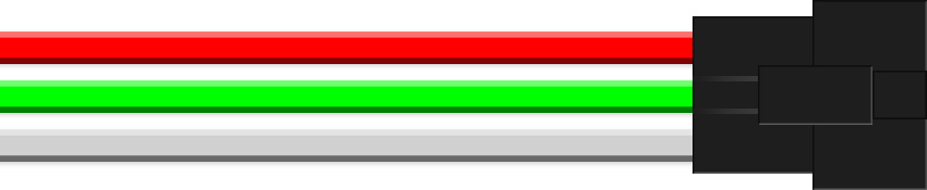 流れるLEDテープ単色の出力線-3線コネクタ（オス）